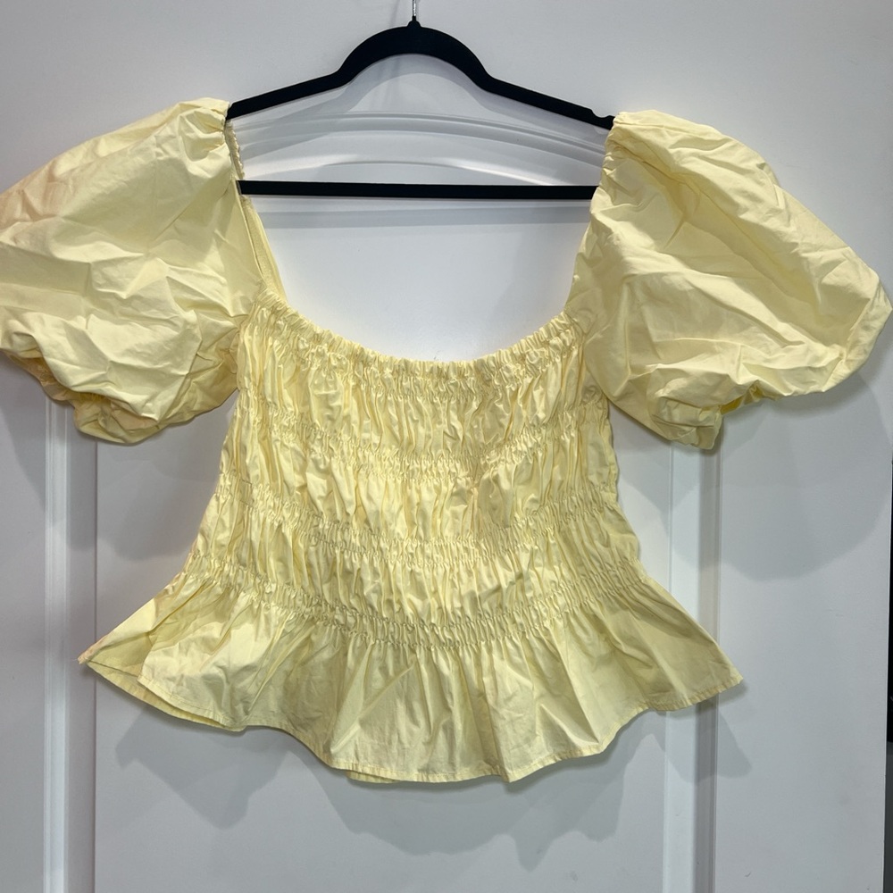 Yellow Puff Sleeve Top